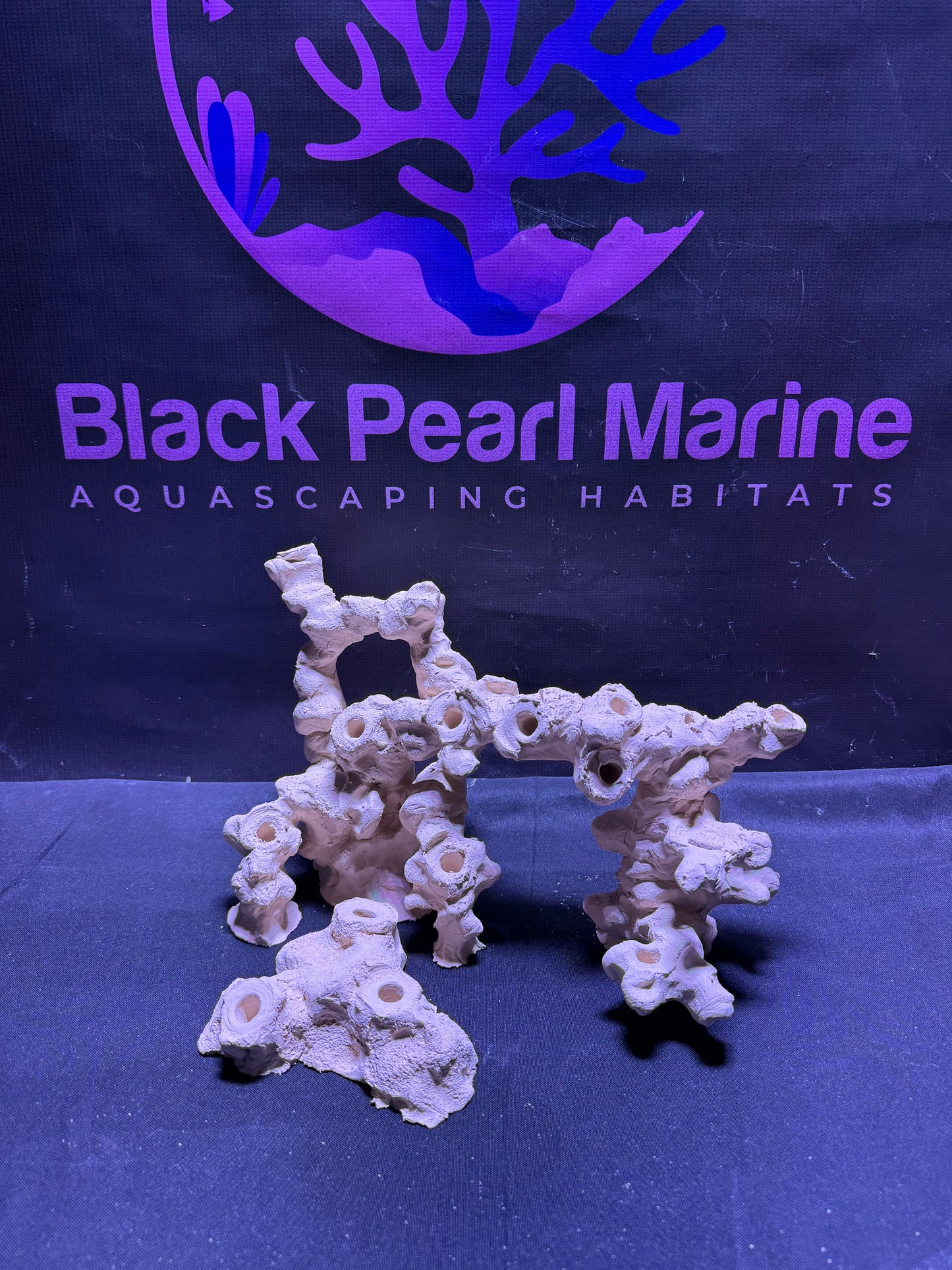 Ceramic Reef Rock Frag Hole Set 041125 (L33cm/H20cm/D17cm)